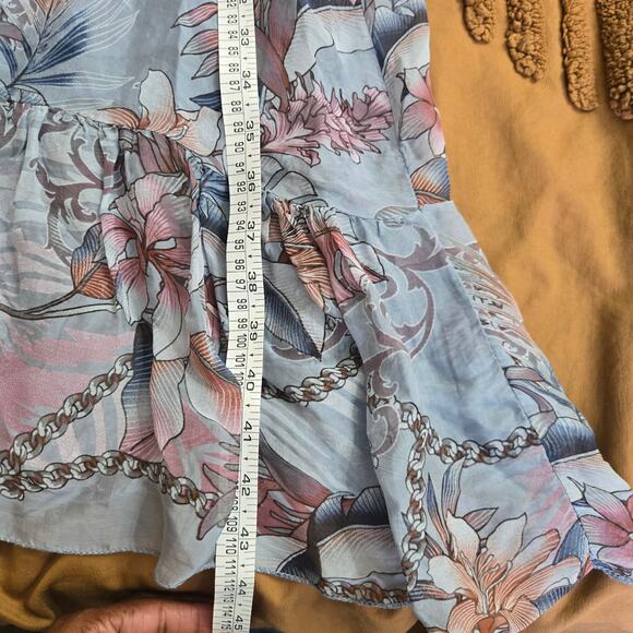 Elena Baldi Made in Italy Coquette Boho Romantic Sheer Silk Blend Midi Dress XL - Picture 12 of 12